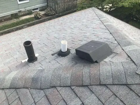 Roof vents and pipe flashing detail