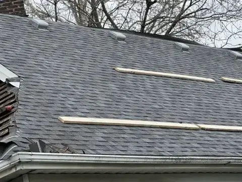 New roof installation in Indianapolis, Indiana, using Owens Corning Duration Estate Gray shingles